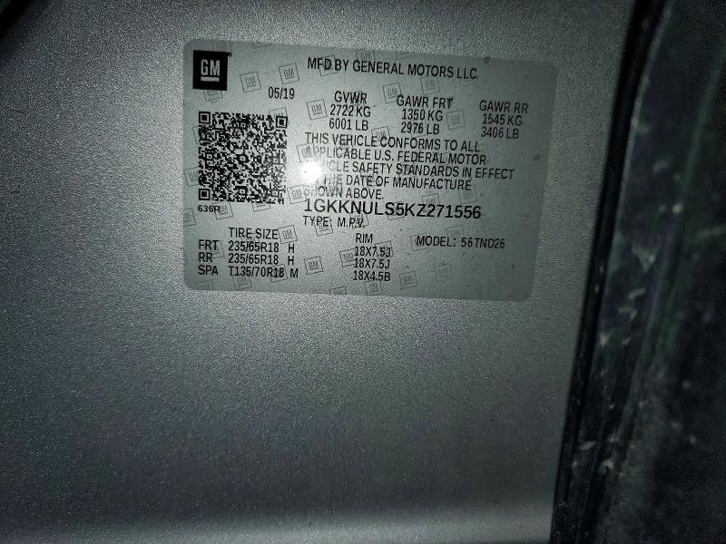 Aukcja sprzedaży 2019 Gmc Acadia, vin: 1GKKNULS5KZ271556, numer aukcji: 52650856