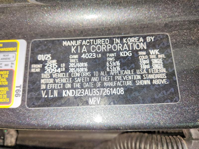 Aukcja sprzedaży 2025 Kia Soul, vin: KNDJ23AU3S7261408, numer aukcji: 53076966