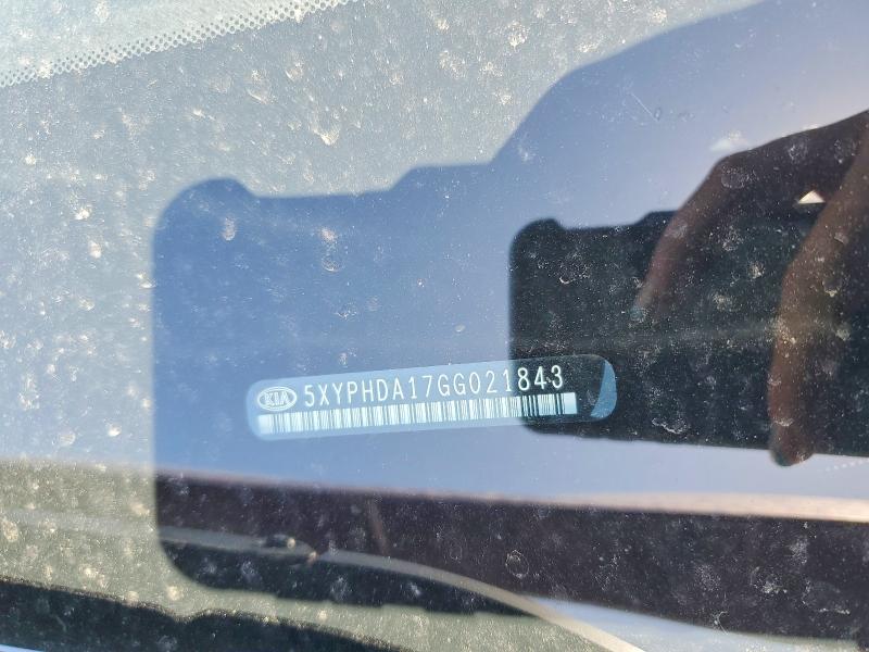 53297606 :رقم المزاد ، 5XYPHDA17GG021843 vin ، 2016 Kia Sorento مزاد بيع
