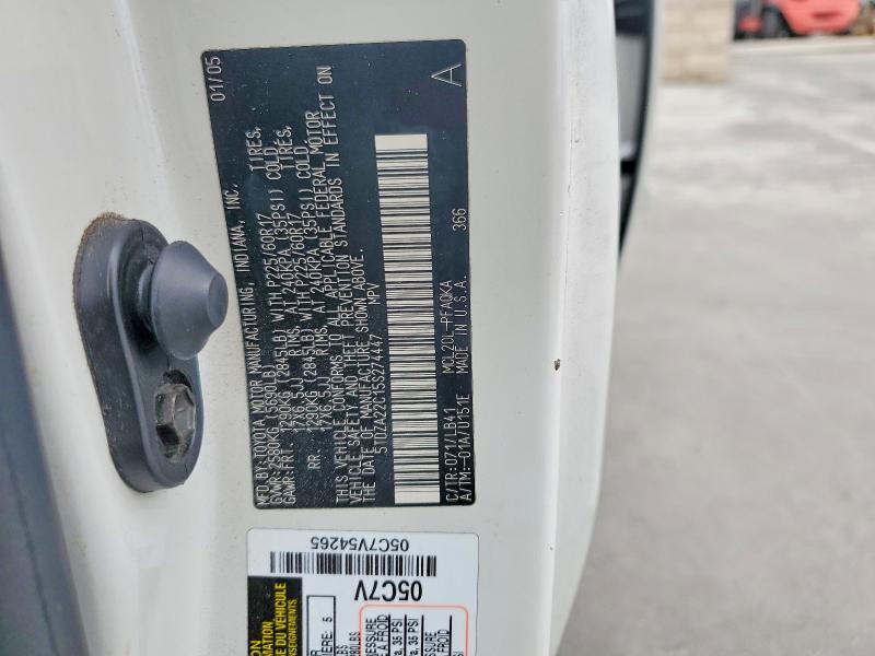 Продаж на аукціоні авто 2005 Toyota Sienna, vin: 5TDZA22C15S274447, номер лоту: 53634126