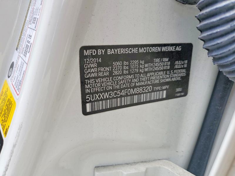 Продаж на аукціоні авто 2015 Bmw X4, vin: 5UXXW3C54F0M88320, номер лоту: 52664116