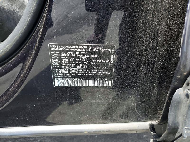 Aukcja sprzedaży 2021 Volkswagen Atlas, vin: 1V2HR2CA5MC607345, numer aukcji: 52463536