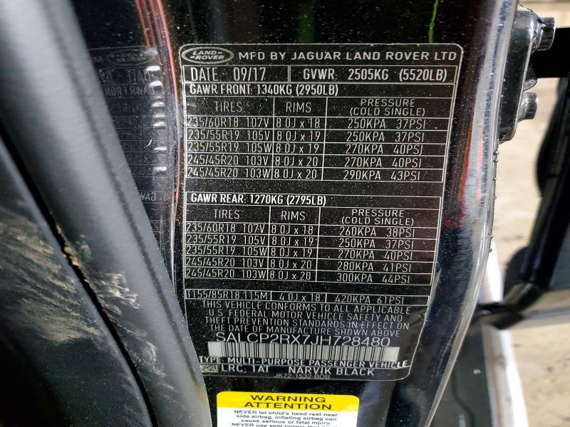 Продаж на аукціоні авто 2018 Land Rover Discovery Sport, vin: SALCP2RX7JH728480, номер лоту: 52359176