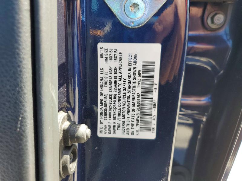 2018 Honda Cr-v მანქანა იყიდება აუქციონზე, vin: 7FARW2H90JE057262, აუქციონის ნომერი: 53095116