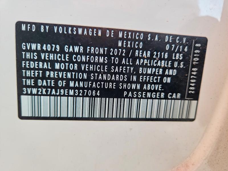 55167166 :رقم المزاد ، 3VW2K7AJ9EM327064 vin ، 2014 Volkswagen Jetta مزاد بيع
