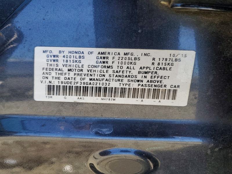 53644036 :رقم المزاد ، 19UDE2F39GA021032 vin ، 2016 Acura Ilx مزاد بيع