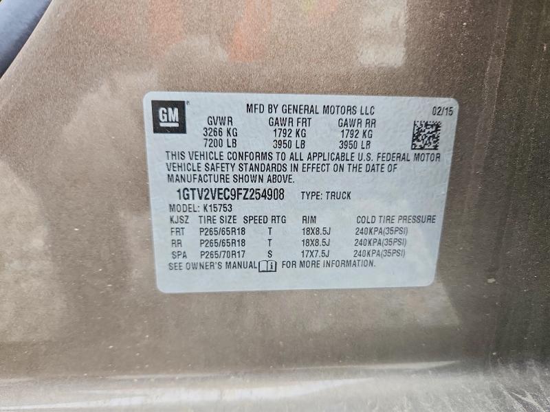 Продаж на аукціоні авто 2015 Gmc Sierra, vin: 1GTV2VEC9FZ254908, номер лоту: 53793956
