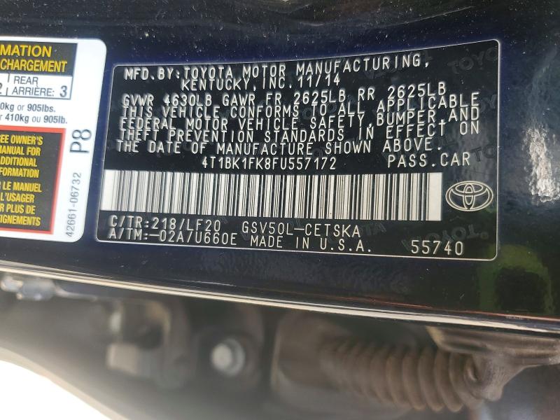 Продаж на аукціоні авто 2015 Toyota Camry, vin: 4T1BK1FK8FU557172, номер лоту: 54132876