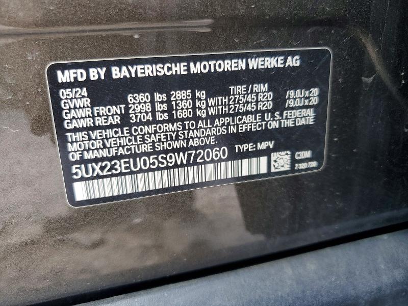 53637026 :رقم المزاد ، 5UX23EU05S9W72060 vin ، 2025 Bmw X5 مزاد بيع