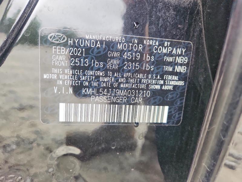 54305186 :رقم المزاد ، KMHL54JJ9MA031210 vin ، 2021 Hyundai Sonata Hybrid مزاد بيع