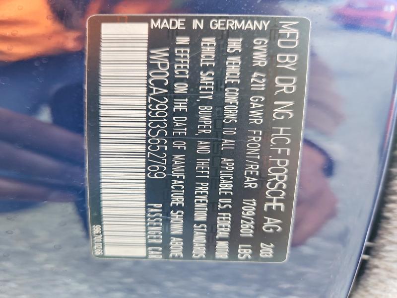 Aukcja sprzedaży 2003 Porsche 911, vin: WP0CA29913S652769, numer aukcji: 52399516