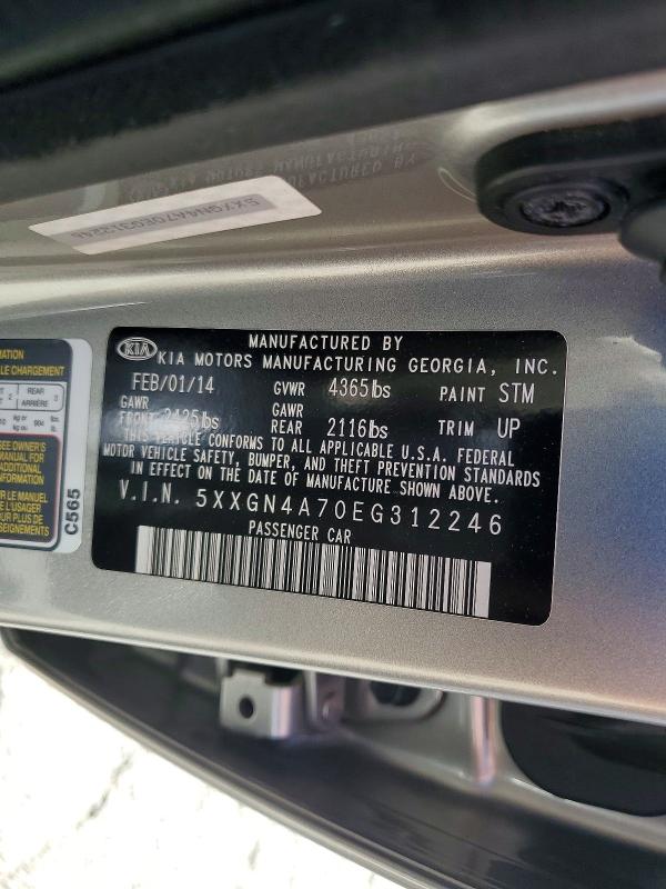 52768456 :رقم المزاد ، 5XXGN4A70EG312246 vin ، 2014 Kia Optima مزاد بيع