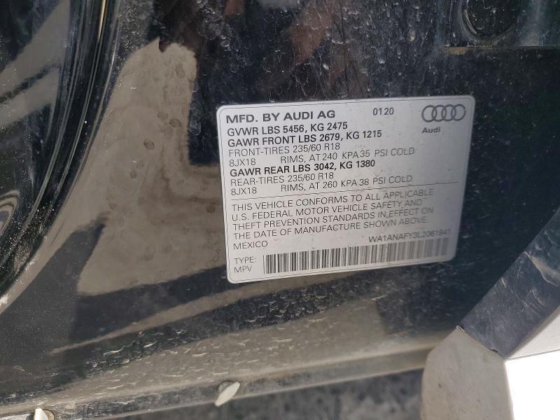 54903416 :رقم المزاد ، WA1ANAFY3L2061841 vin ، 2020 Audi Q5 مزاد بيع