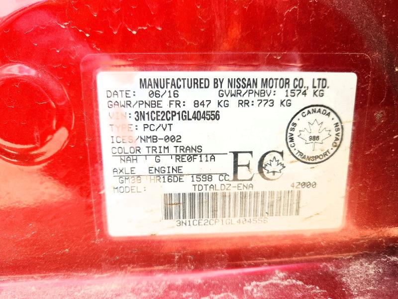 Продаж на аукціоні авто 2016 Nissan Versa Note, vin: 3N1CE2CP1GL404556, номер лоту: 53059066