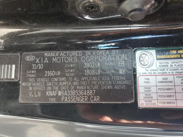 Aukcja sprzedaży 2011 Kia Forte, vin: KNAFW6A33B5364887, numer aukcji: 54180006