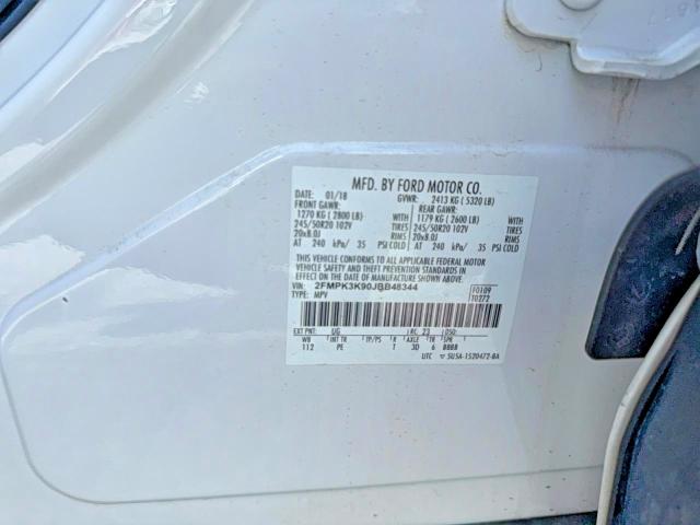 2018 Ford Edge მანქანა იყიდება აუქციონზე, vin: 2FMPK3K90JBB48344, აუქციონის ნომერი: 55235496