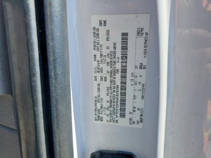 Aukcja sprzedaży 2016 Ford F150, vin: 1FTEX1EP0GFA75799, numer aukcji: 53834166