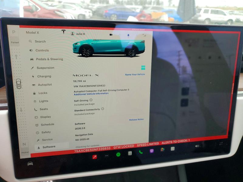Aukcja sprzedaży 2022 Tesla Model X, vin: 7SAXCBE50NF335633, numer aukcji: 41745006