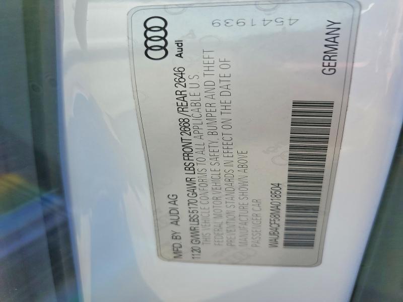 Aukcja sprzedaży 2021 Audi S5, vin: WAUB4CF58MA018504, numer aukcji: 53773176