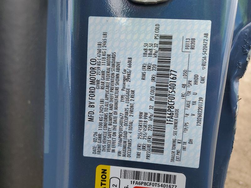 Продаж на аукціоні авто 2026 Ford Mustang, vin: 1FA6P8CF0T5401677, номер лоту: 53274336