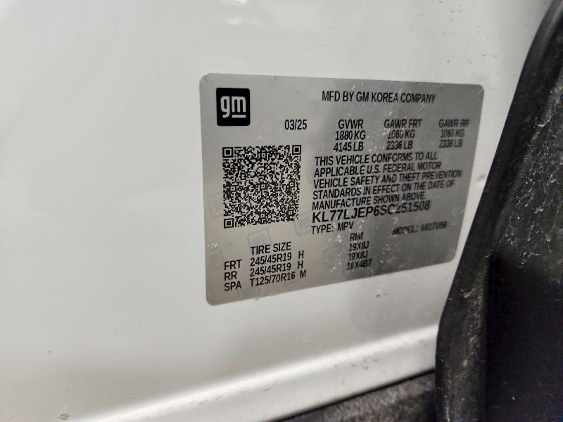 Продаж на аукціоні авто 2025 Chevrolet Trax, vin: KL77LJEP6SC251508, номер лоту: 52893206