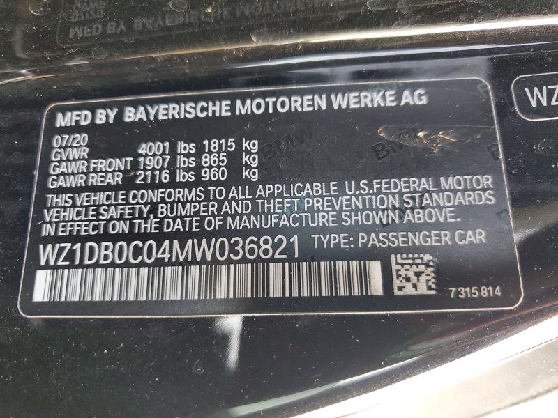 54082666 :رقم المزاد ، WZ1DB0C04MW036821 vin ، 2021 Toyota Gr Supra مزاد بيع