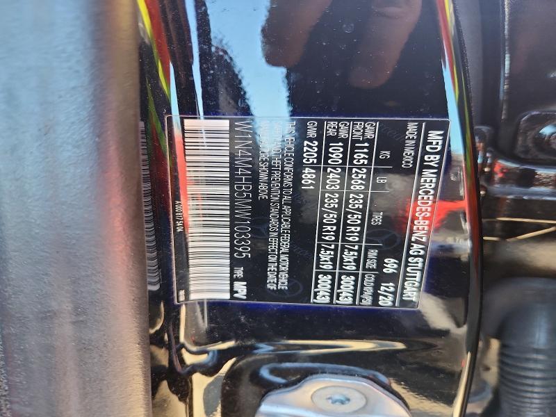Продаж на аукціоні авто 2021 Mercedes-benz Glb, vin: W1N4M4HB5MW103395, номер лоту: 54020816
