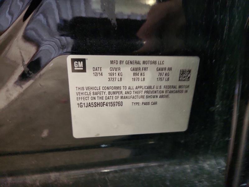 Продажа на аукционе авто 2015 Chevrolet Sonic, vin: 1G1JA5SH0F4159760, номер лота: 51847046