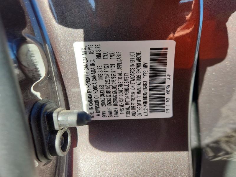 Продаж на аукціоні авто 2016 Honda Cr-v, vin: 2HKRM4H78GH662023, номер лоту: 53705676