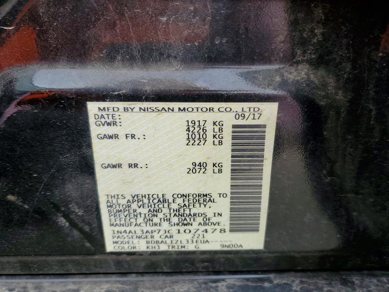 2018 Nissan Altima მანქანა იყიდება აუქციონზე, vin: 1N4AL3AP7JC107478, აუქციონის ნომერი: 55511586