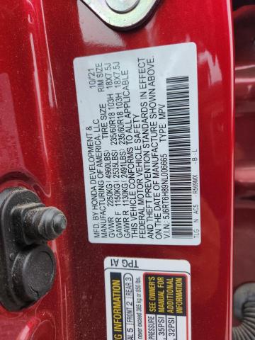 2022 Honda Cr-v მანქანა იყიდება აუქციონზე, vin: 5J6RT6H89NL006665, აუქციონის ნომერი: 54319706