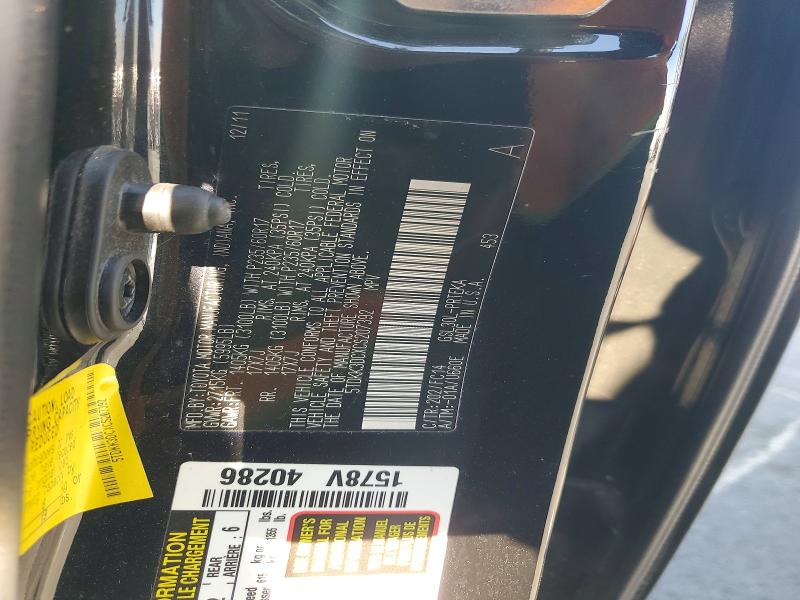 54724836 :رقم المزاد ، 5TDKK3DCXCS207392 vin ، 2012 Toyota Sienna مزاد بيع