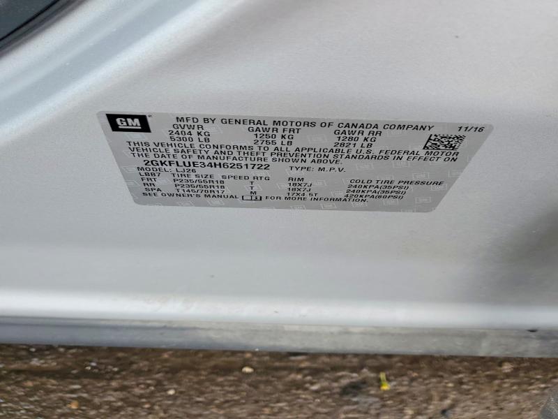 Продажа на аукционе авто 2017 Gmc Terrain, vin: 2GKFLUE34H6251722, номер лота: 52073196