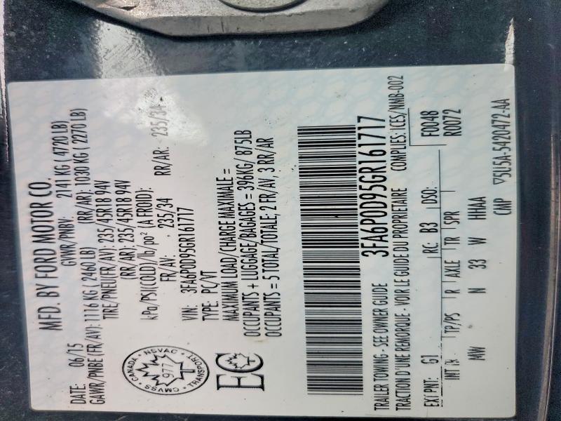 Продаж на аукціоні авто 2016 Ford Fusion, vin: 3FA6P0D95GR161717, номер лоту: 53358616