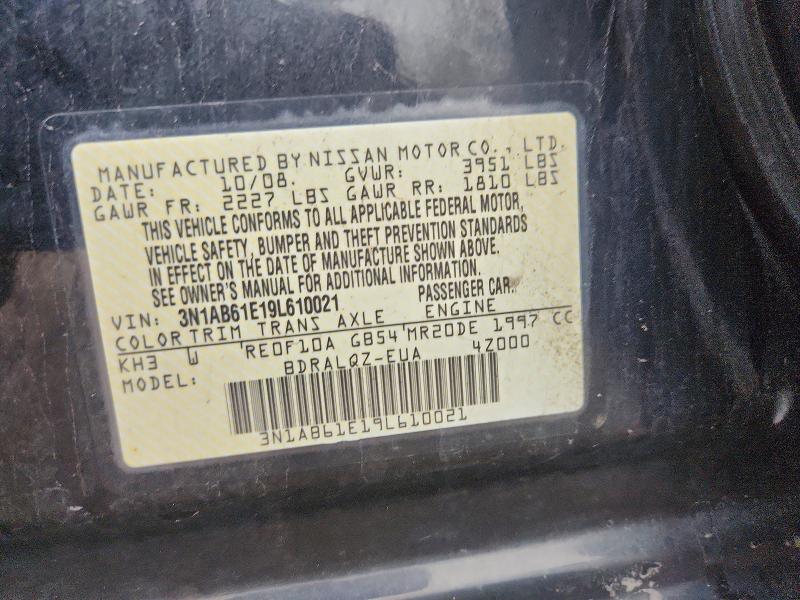 Aukcja sprzedaży 2009 Nissan Sentra, vin: 3N1AB61E19L610021, numer aukcji: 53935606