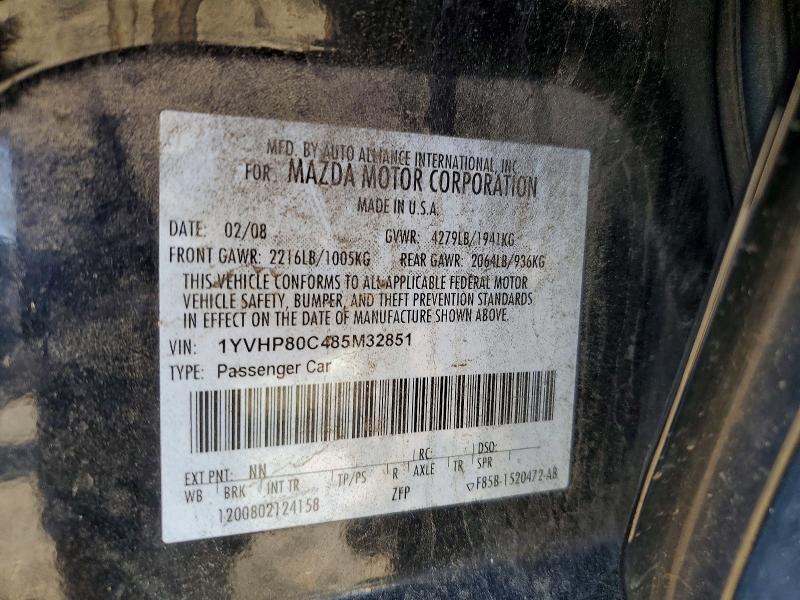 Aukcja sprzedaży 2008 Mazda 6, vin: 1YVHP80C485M32851, numer aukcji: 52780756
