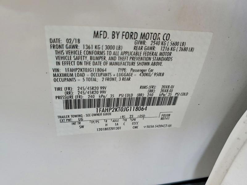 Aukcja sprzedaży 2018 Ford Taurus, vin: 1FAHP2KT0JG118064, numer aukcji: 53960636
