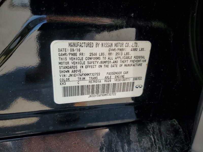 54055206 :رقم المزاد ، JN1EV7APXHM732722 vin ، 2017 Infiniti Q50 مزاد بيع