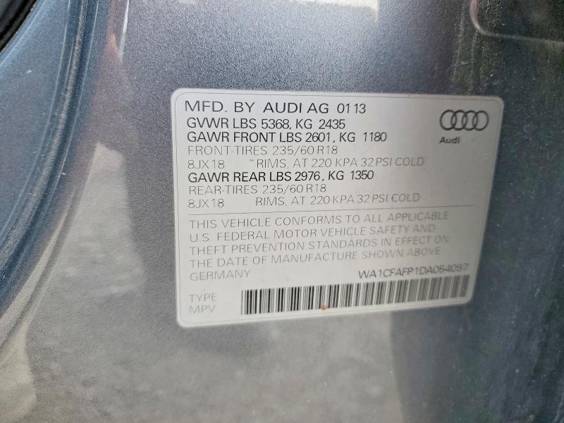 Продажа на аукционе авто 2013 Audi Q5, vin: WA1CFAFP1DA054097, номер лота: 52355466