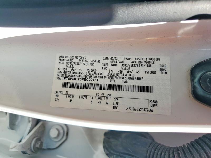 53120276 :رقم المزاد ، 1FT8W3DT5PEC22151 vin ، 2023 Ford F350 مزاد بيع