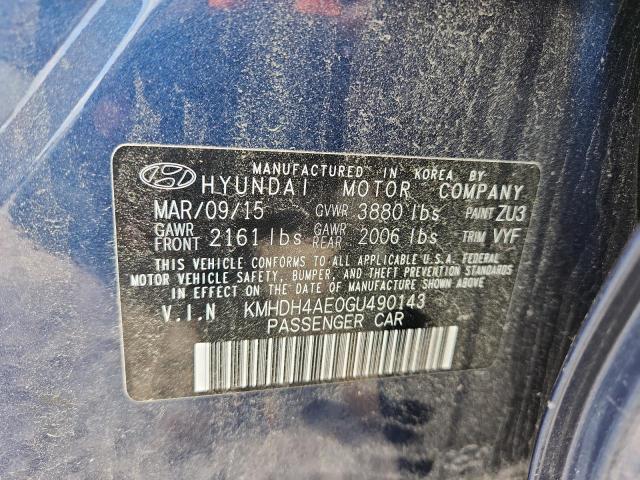 Продаж на аукціоні авто 2016 Hyundai Elantra, vin: KMHDH4AE0GU490143, номер лоту: 52342836