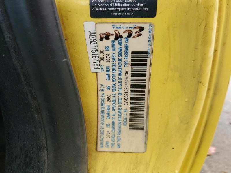 Aukcja sprzedaży 2001 Volkswagen New Beetle, vin: 3VWCS21C21M405736, numer aukcji: 51858696