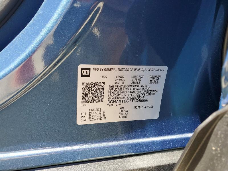 Aukcja sprzedaży 2026 Chevrolet Equinox, vin: 3GNAXTEG7TL345886, numer aukcji: 53964456