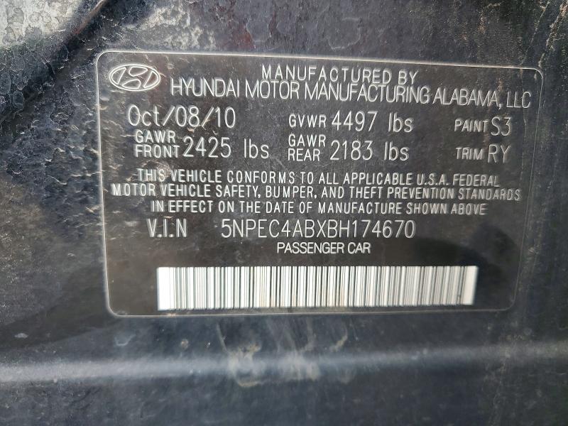 Aukcja sprzedaży 2011 Hyundai Sonata, vin: 5NPEC4ABXBH174670, numer aukcji: 53949346