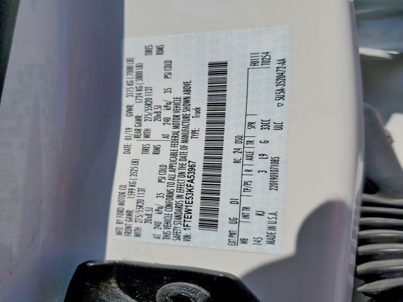 Продажа на аукционе авто 2019 Ford F150, vin: 1FTEW1E53KFA53967, номер лота: 53566846
