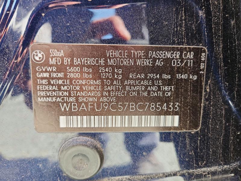 Продажа на аукционе авто 2011 Bmw 550, vin: WBAFU9C57BC785433, номер лота: 53664976