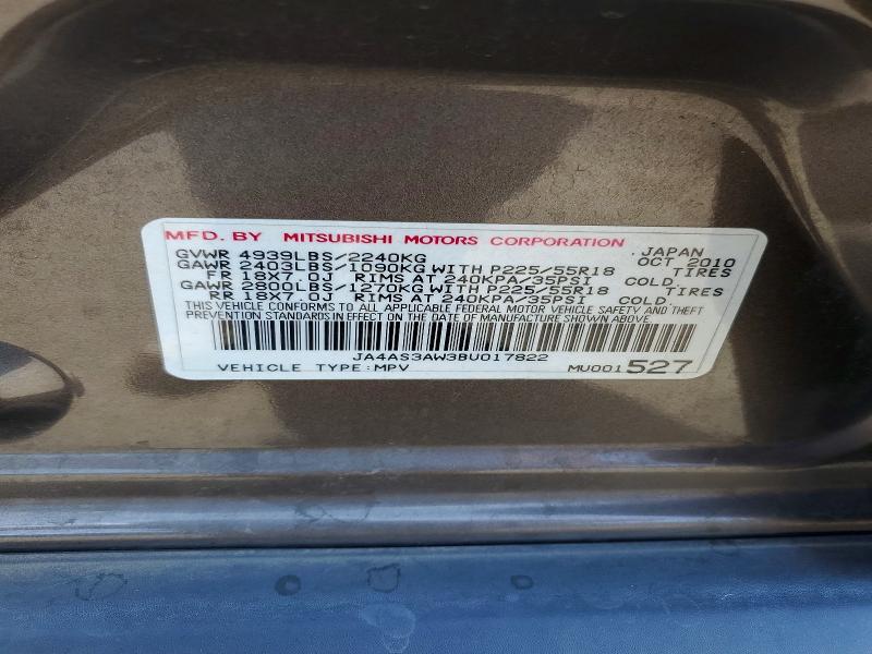 Aukcja sprzedaży 2011 Mitsubishi Outlander, vin: JA4AS3AW3BU017822, numer aukcji: 54006666
