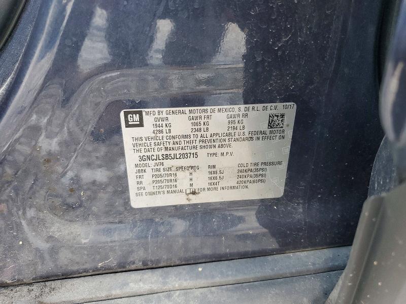 Продаж на аукціоні авто 2018 Chevrolet Trax, vin: 3GNCJLSB5JL203715, номер лоту: 54943176