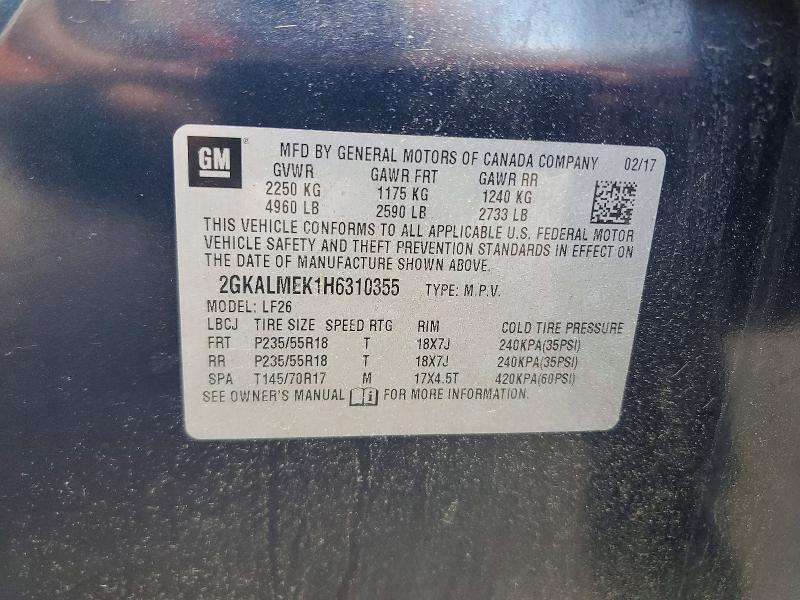 Продажа на аукционе авто 2017 Gmc Terrain, vin: 2GKALMEK1H6310355, номер лота: 55149826
