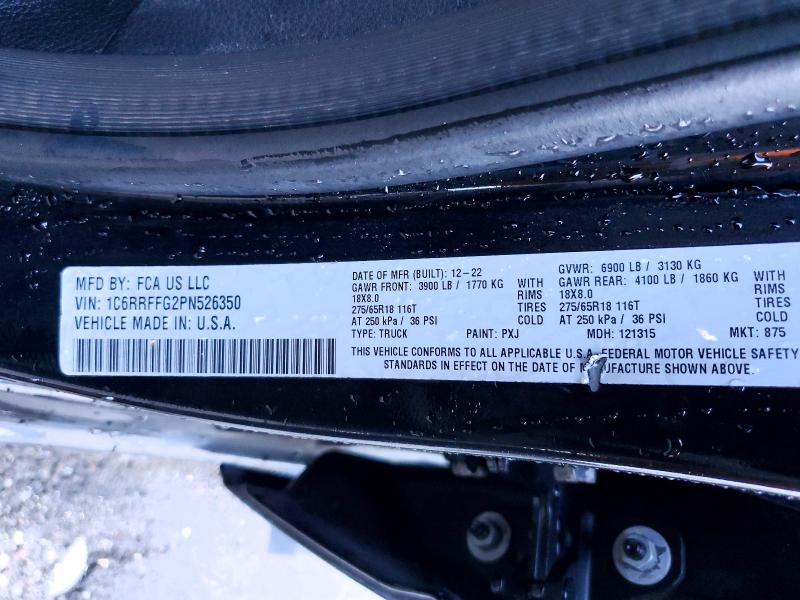 Продажа на аукционе авто 2023 Ram 1500, vin: 1C6RRFFG2PN526350, номер лота: 54459516